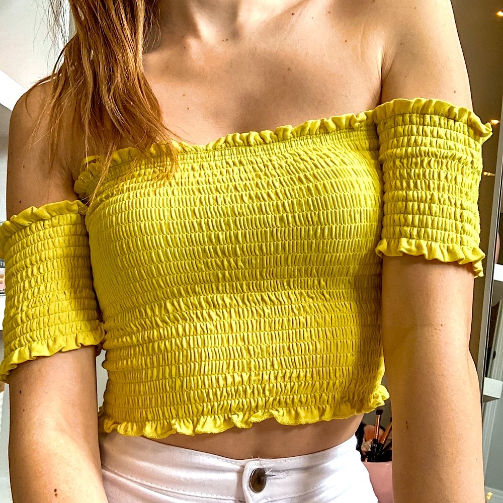Yellow Bandage Crop Top